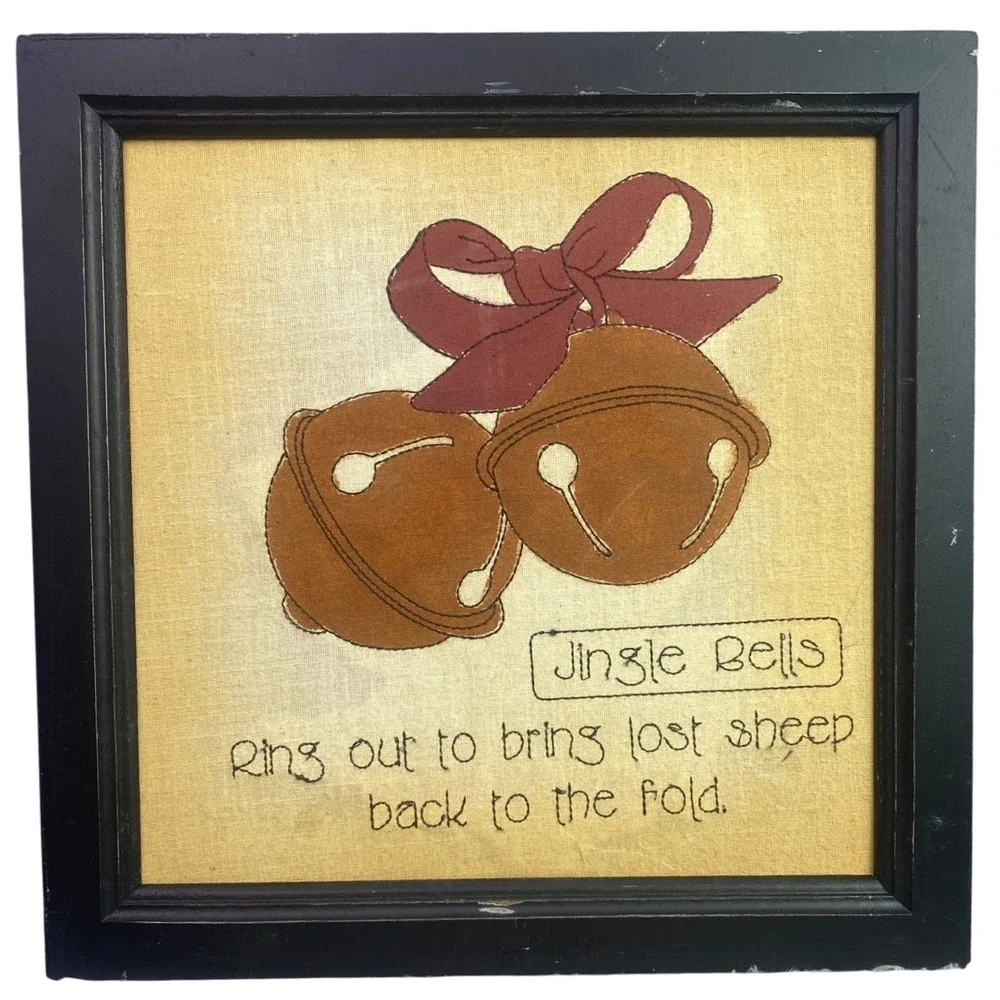 Jingle Bells Framed Wall Art Christmas‎ Biblical Cottagecore Country Farmhouse
